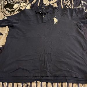 Ralph Lauren Polo Shirt - Navy Blue w/ White Big Pony
